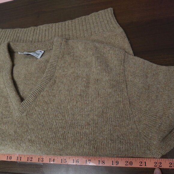 Knight Knit Wool Sweater Mens M Tan Snow Boarding Layering Outdoors Camp Hiking - Picture 7 of 13